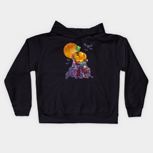 Gamer Pumpkin Jack O Lanten Video Game Gaming Halloween Kids Hoodie